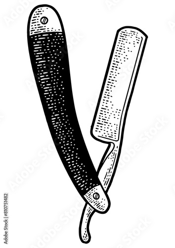 Cuadro en lienzo straight razor sketch engraving PNG illustration