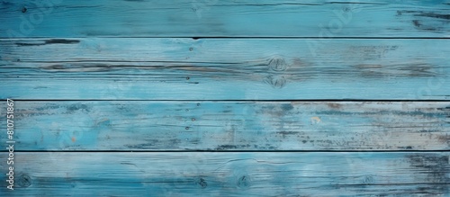 Background of weathered blue painted wood with ample space for typing