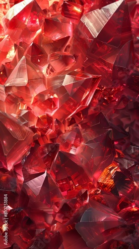 Crystal Fragments with Vibrant Red hues create a Refractive Luxury Wallpaper.