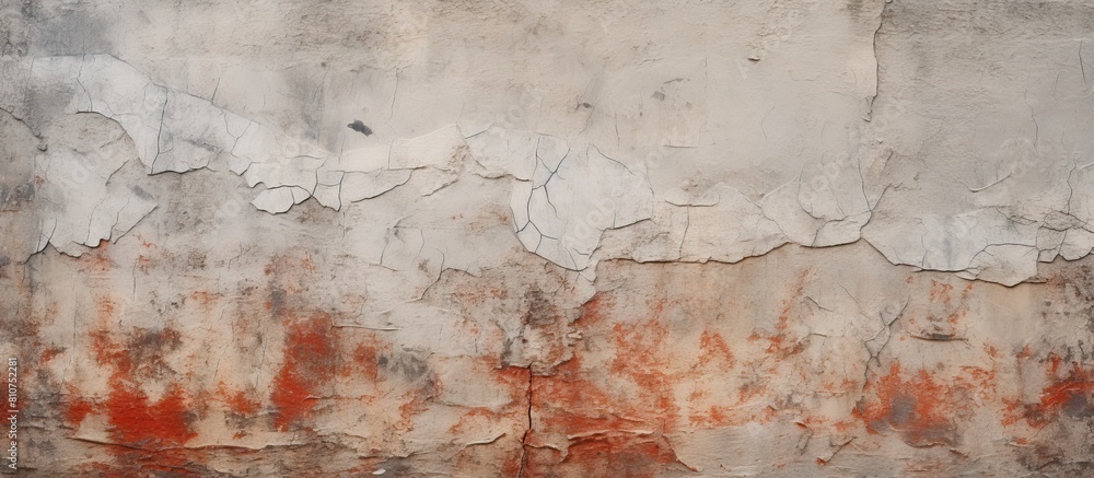 Image of a grunge wall featuring a distinct horizontal crack that creates a natural frame. Creative banner. Copyspace image