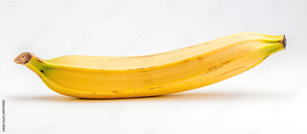 A peeled ripe yellow banana on a white isolated background with copy space A peeled ripe yellow banana on a white isolated background with copy space