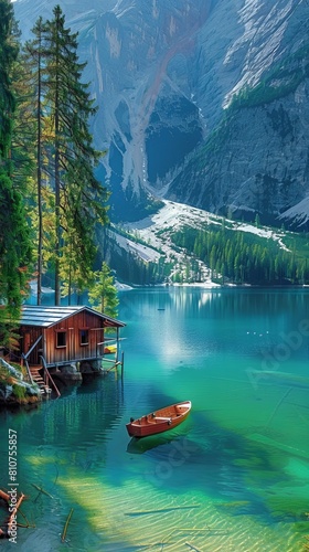 Lake Braies landscape © Viacheslav