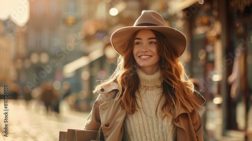Smiling Woman with Fashionable Hat