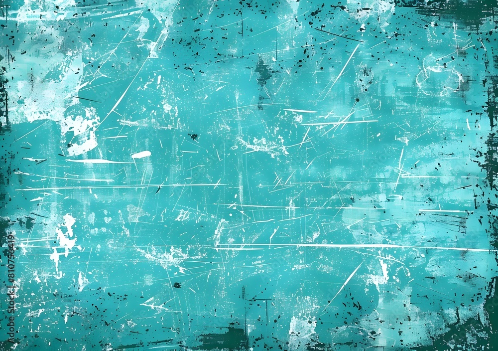 Teal blue distressed background texture with grunge elements, large white areas in the style of vintage, grungy Teal blue distressed background texture with grunge elements, large white areas in the style of vintage, grungy