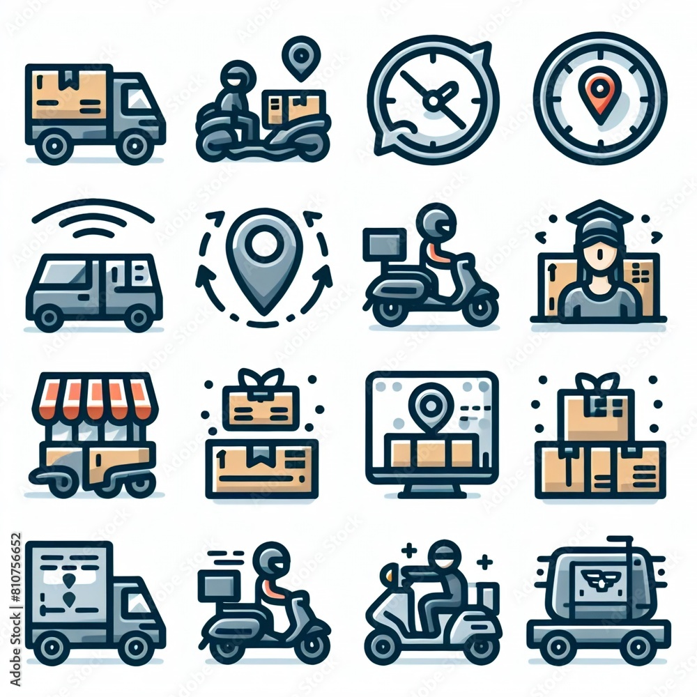 delivery icons set, generative AI delivery icons set, generative AI