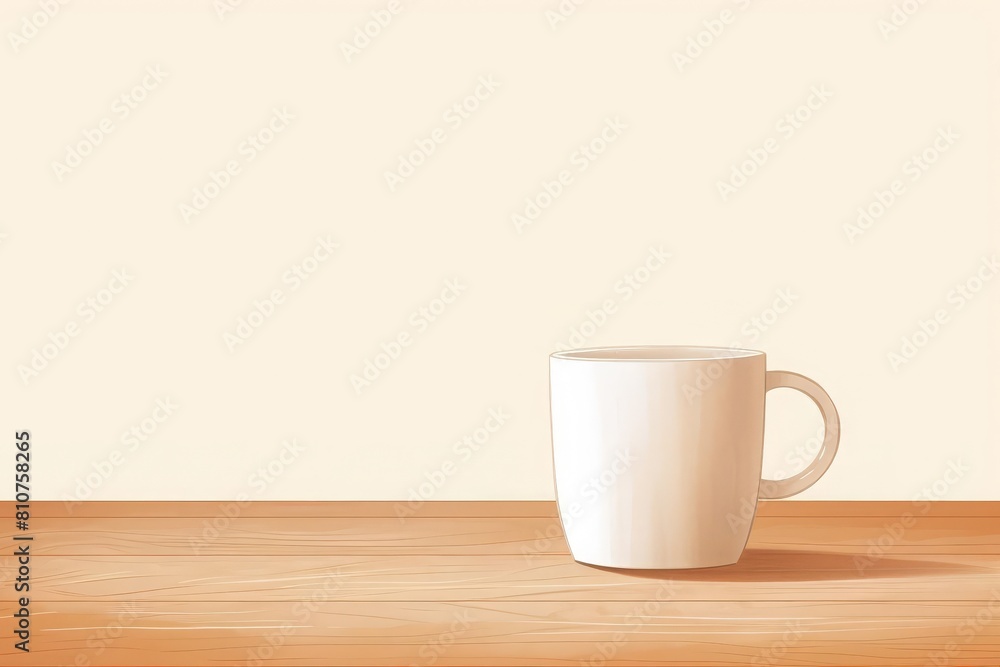 plain black coffee mug on an oak table