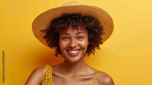 Woman in Yellow Sun Hat photo