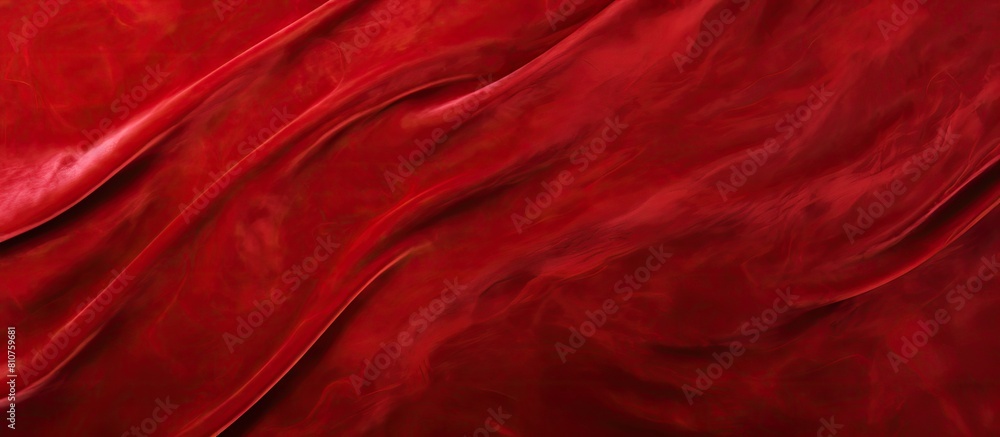 A top view of a red velvet texture with a white background provides a close up perspective for a copy space image