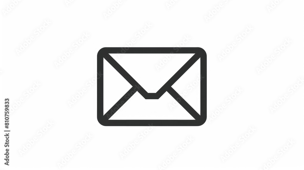 Email icon outline isolated on white background Symbol of an open envelope Email icon outline isolated on white background Symbol of an open envelope