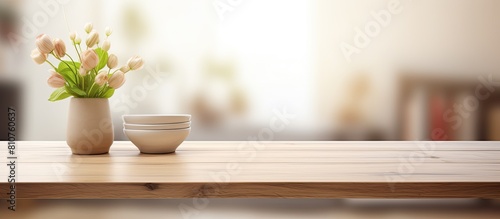 Wallpaper Mural Blurry living room background with a table top providing ample copy space for images Torontodigital.ca