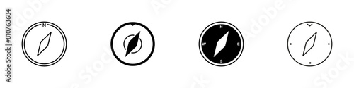 Compass icon set. Navigation symbol. Pathfinder helper. Vector illustration.