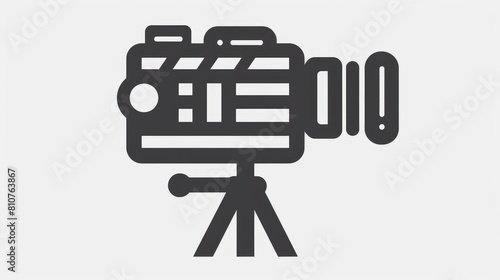 Line style video camera icon