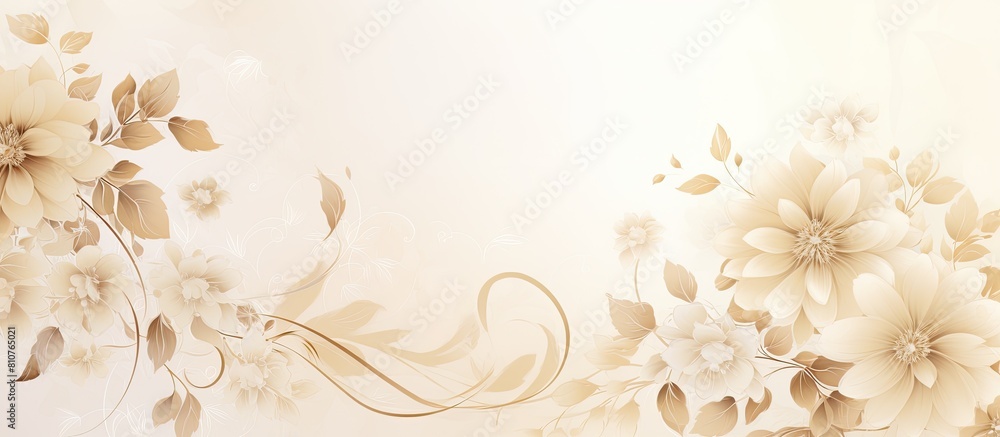 The backdrop features a delicate floral pattern that is illuminated by a gentle light creating an ideal area for adding text Ample space is reserved for showcasing additional content in this banner i