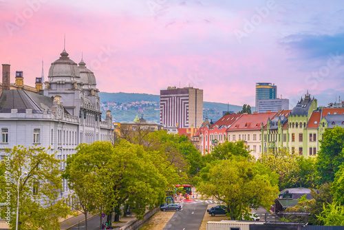 Photography Cityscape image of downtown Bratislava, capital city of Slovakia