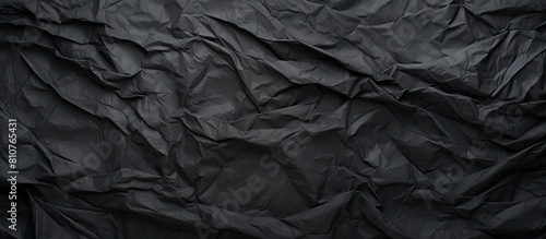 A grungy textured background with a copy space image featuring crumpled and creased black paper