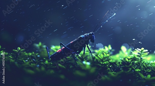 The sound of crickets fills the air, a soothing melody that enhances the peaceful atmosphere photo