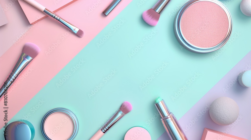 A colorful array of makeup brushes A colorful array of makeup brushes