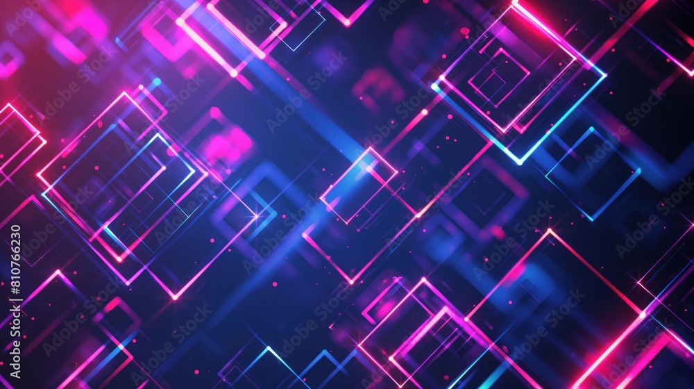 digital background with neon squares, Modern wallpaper with glowing vertical geometric shapes and lines digital background with neon squares, Modern wallpaper with glowing vertical geometric shapes and lines
