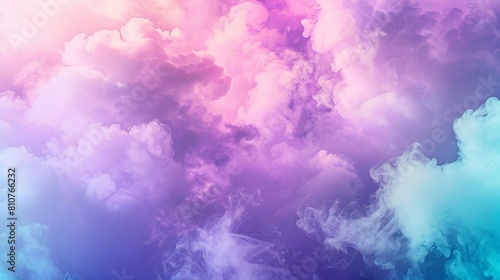 Artistic smoke clouds in isolated purple, teal, and aqua, contrasting with abstract pink party fog, perfect for magic clip art