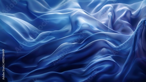 Blue wave-like abstract texture with flowing fabric-like curves, captured with studio lighting, creating a dreamy backdrop