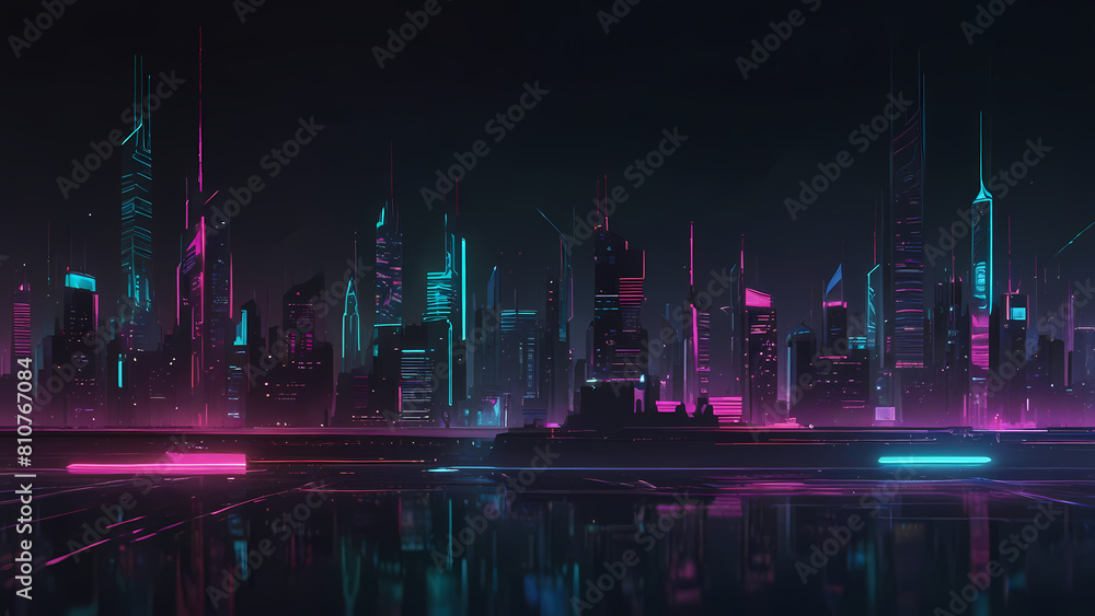 Abstract Background With a Cyberpunk City Atmosphere Theme