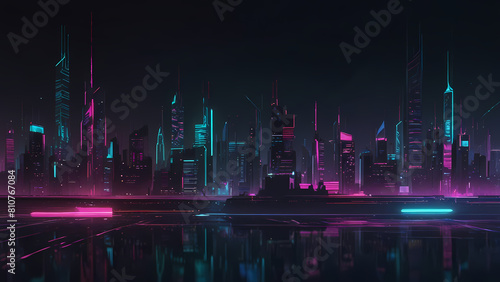 Abstract Background With a Cyberpunk City Atmosphere Theme