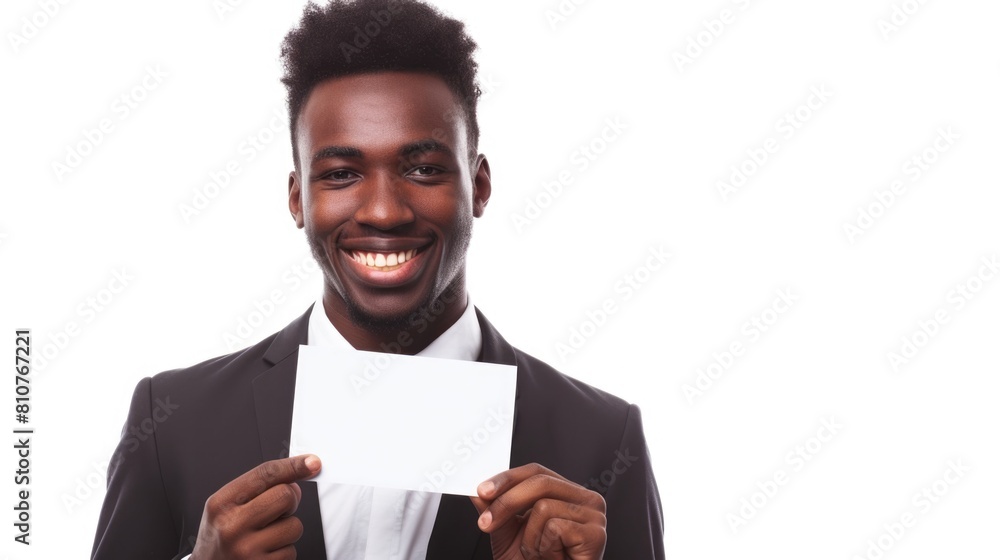 Young African American Man Holding a Sign Fictional Character Created By Generative AI. Young African American Man Holding a Sign Fictional Character Created By Generative AI.