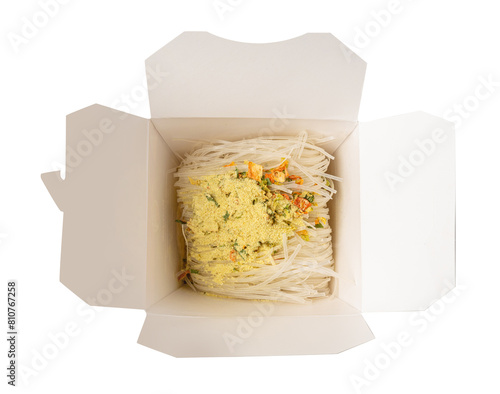 Instant Rice Noodles in Paper Box, Street Food, Asian Pasta, Glass Vermicelli, White Rice Noodles