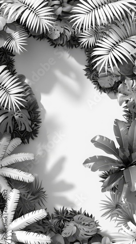 Organic landscaping flat design top view ecogardening theme animation black and white photo