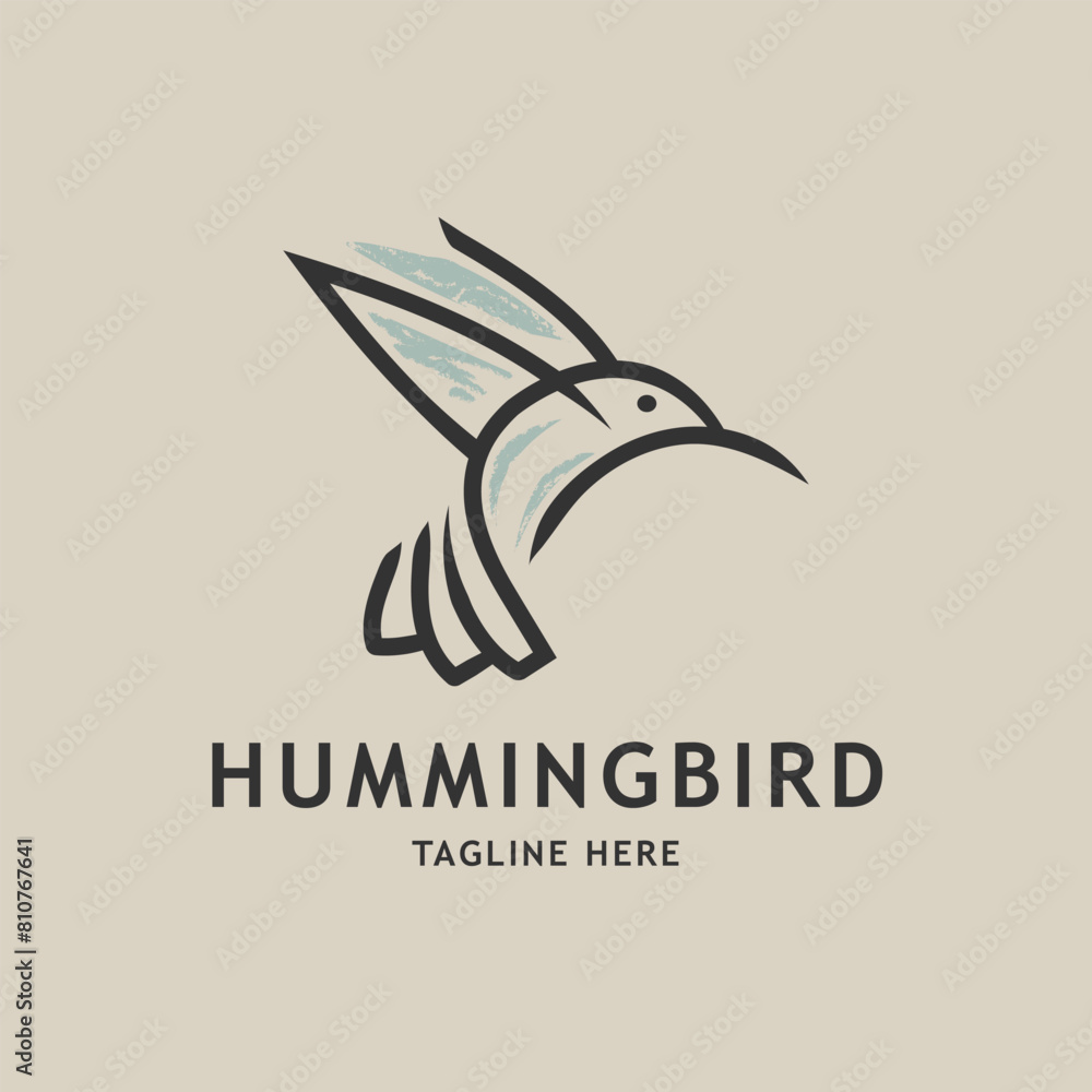 Fototapeta premium hummingbird logo design template vector illustration icon element isolated - vector