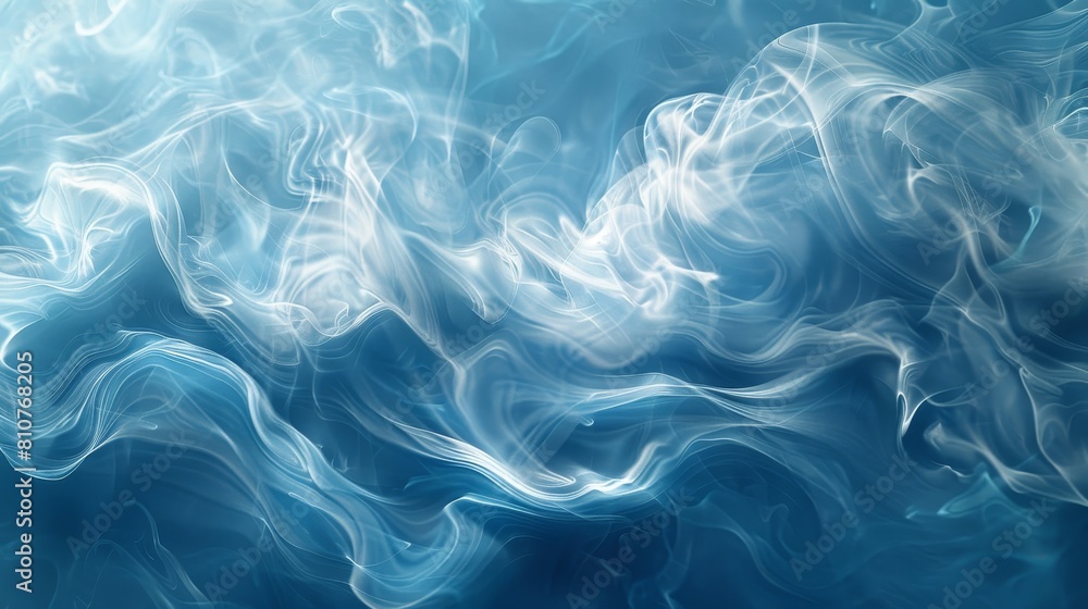 Dreamy abstract water wave with hints of silk and smoke, swirling in a blue wave-like pattern under studio lighting for a banner Dreamy abstract water wave with hints of silk and smoke, swirling in a blue wave-like pattern under studio lighting for a banner