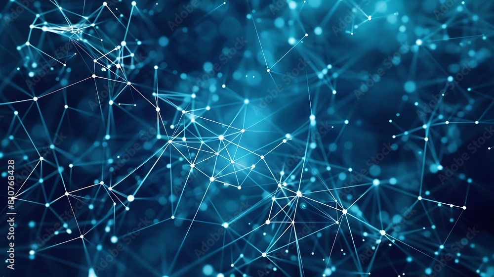 Abstract blue digital background with connection lines and dots Stock ...