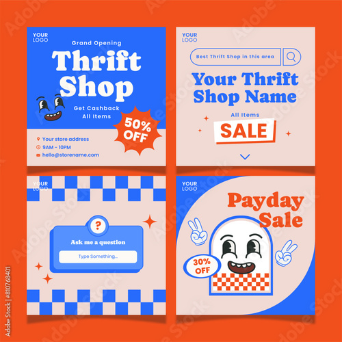 Retro Style Thrift Store Social Media Post