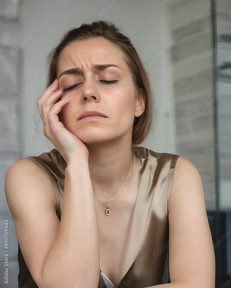 donna che pensa ad un grave problema, riflessione, pena sofferenza e dolore donna che pensa ad un grave problema, riflessione, pena sofferenza e dolore