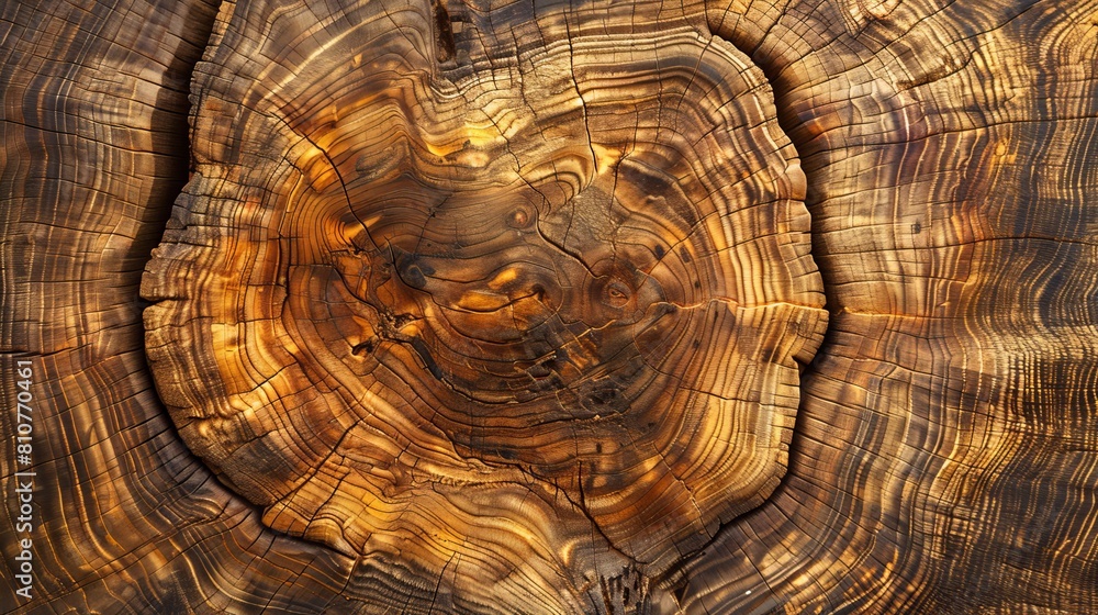 Intricate panorama of ancient oak wood, deep brown and golden hues, showcasing the grain texture with studio lighting Intricate panorama of ancient oak wood, deep brown and golden hues, showcasing the grain texture with studio lighting