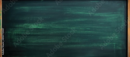 A close up of a vibrant green chalkboard with chalks and an eraser perfect for writing or using as a background in pictures. Creative banner. Copyspace image