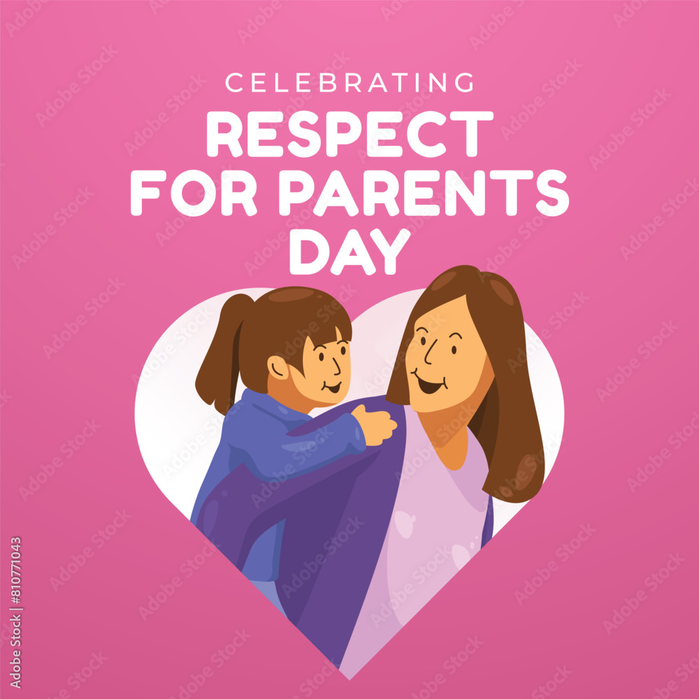 respect for parents vector design template. mom and kids vector illustration. vector eps 10. respect for parents vector design template. mom and kids vector illustration. vector eps 10.