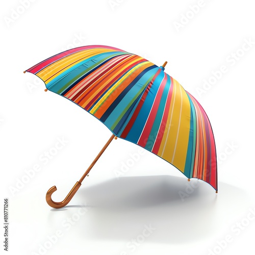Umbrella on white background. Summer vacation concept. 3d render