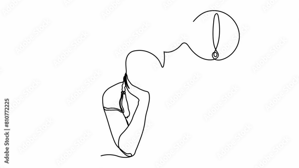 Self drawing animation one continuous line draw, logo,
Abstract girl without a face, sitting and thinking ideas Self drawing animation one continuous line draw, logo,
Abstract girl without a face, sitting and thinking ideas