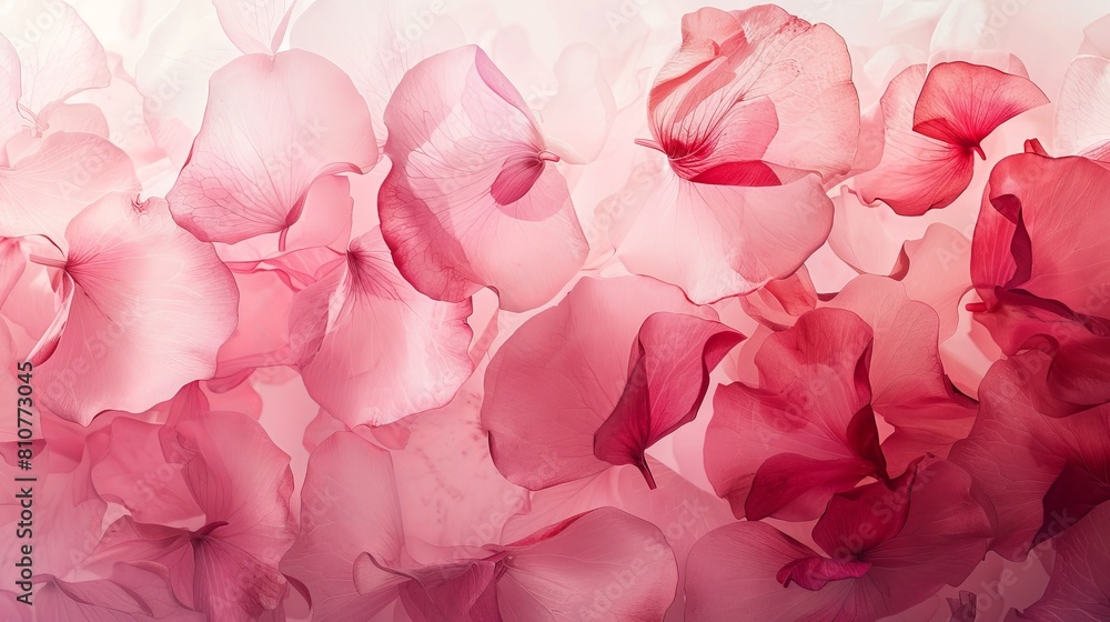 Stunning floral art in watercolor style with gradient rose pink petals, ideal for wedding stationery, romance, and love