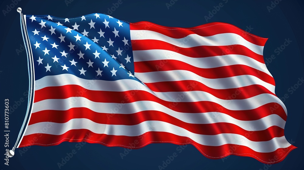 Obraz premium American flag waving in the wind