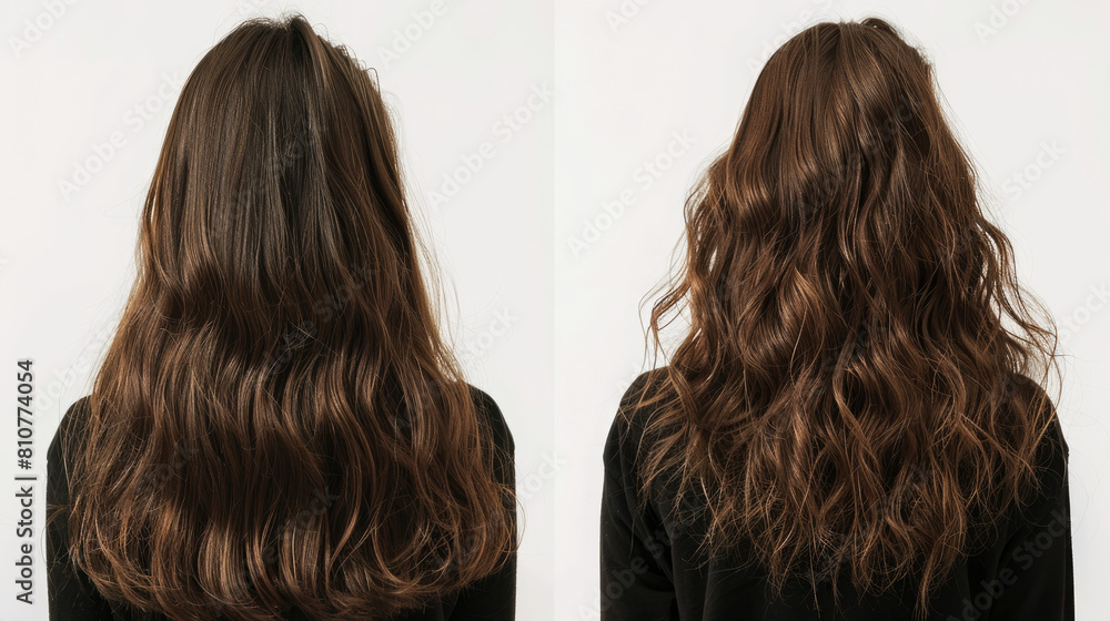 Hair care treatments for damaged, cut, and healthy hair. Results are shown before and after the treatment. Hair care treatments for damaged, cut, and healthy hair. Results are shown before and after the treatment.