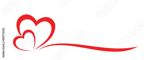 The symbol of a red stylized hearts.
