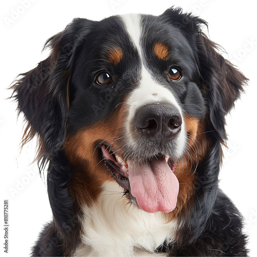 Bernese Mountain Dog with a Gentle Expression die cut PNG Style Isolated on White and Transparent Background