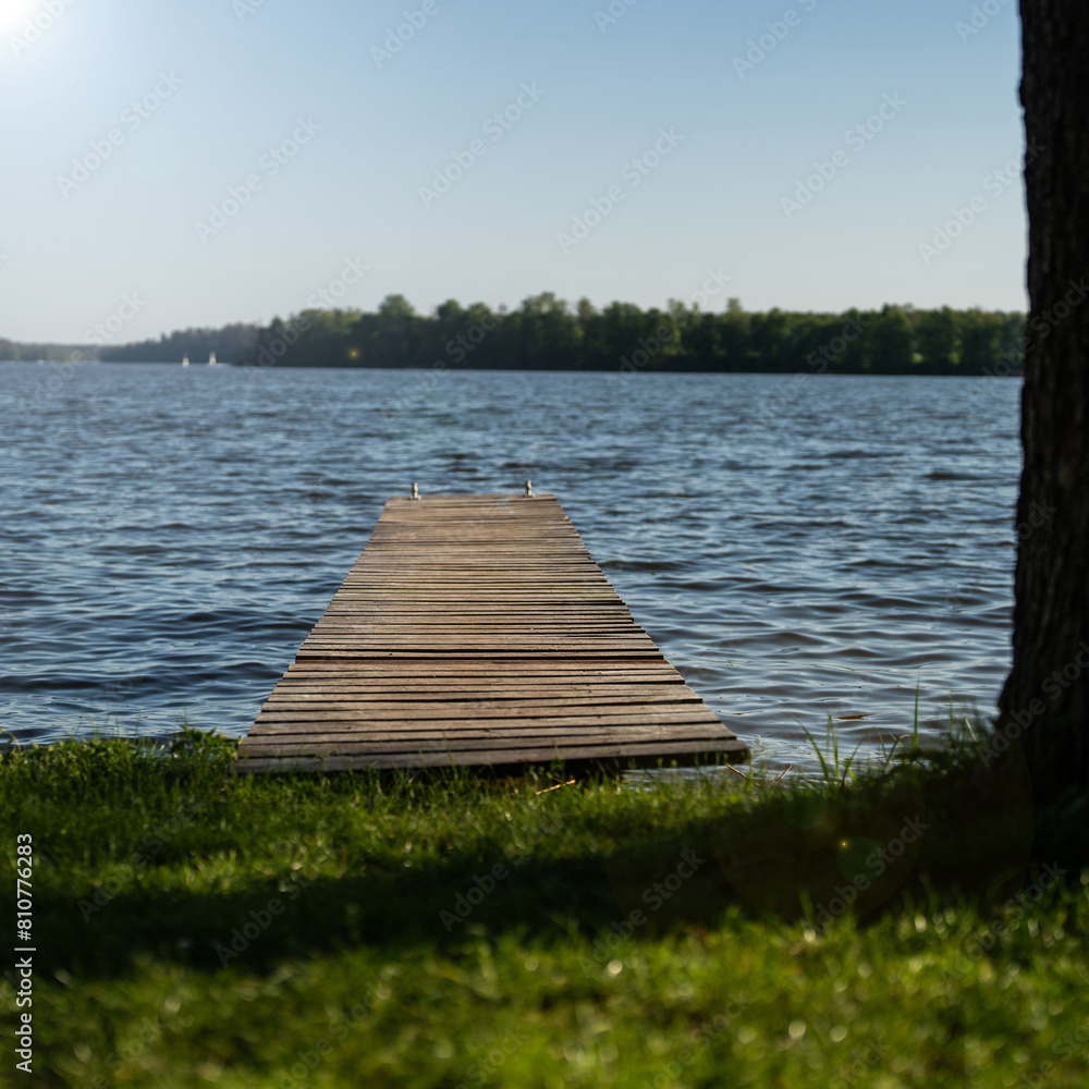 wooden pier - beautiful Masurian lakes in Poland