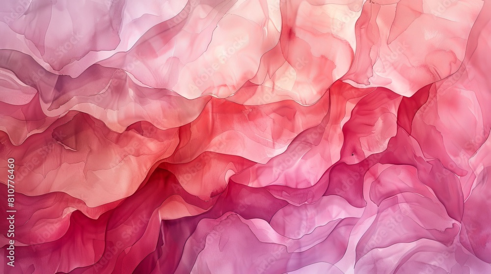 Watercolor design with layered rose pink petals, their gradient hues flowing elegantly to set a tone of romance and intimacy Watercolor design with layered rose pink petals, their gradient hues flowing elegantly to set a tone of romance and intimacy