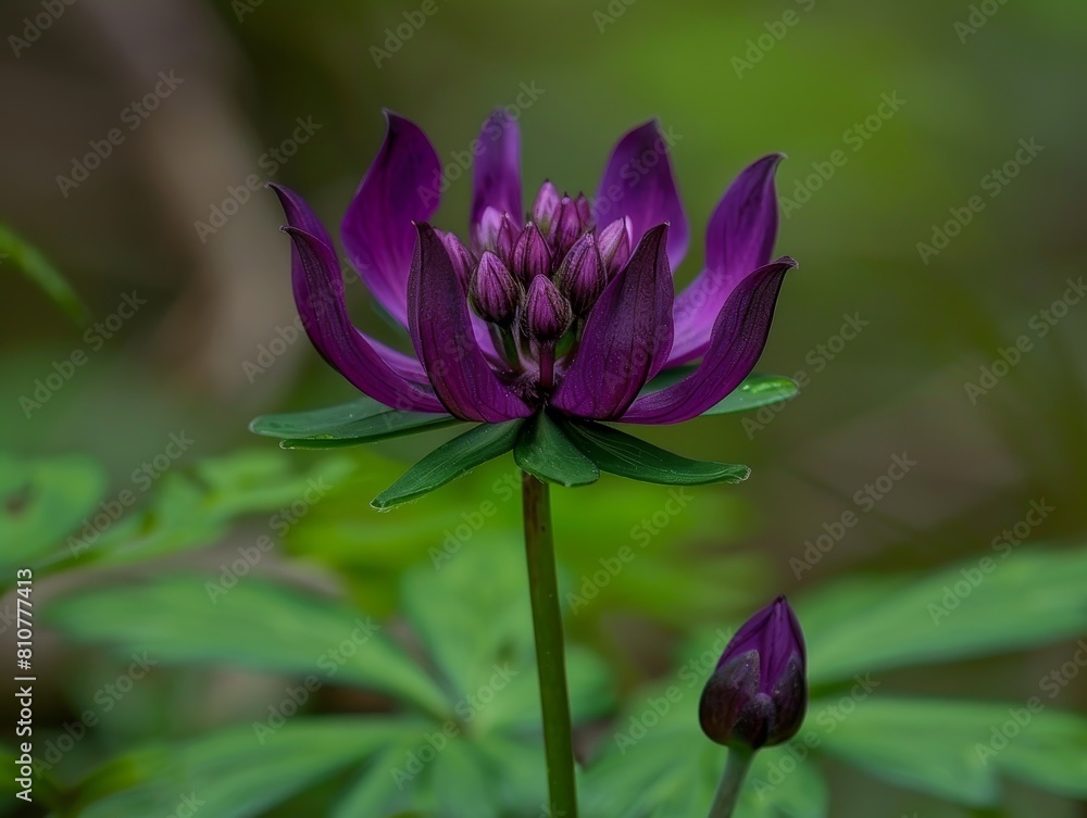 Vibrant purple dahlia flower in nature Vibrant purple dahlia flower in nature