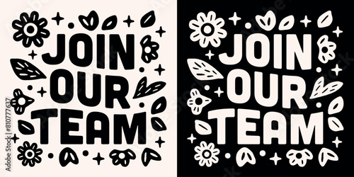 Join our team we are hiring summer job retro floral social media post