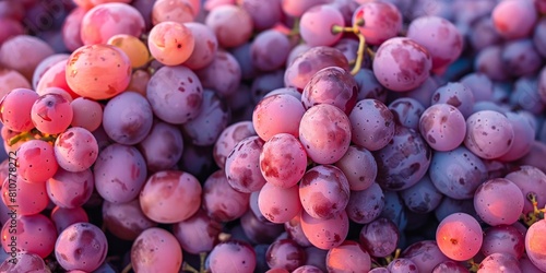 Close-up of fresh ripe red and purple grapes