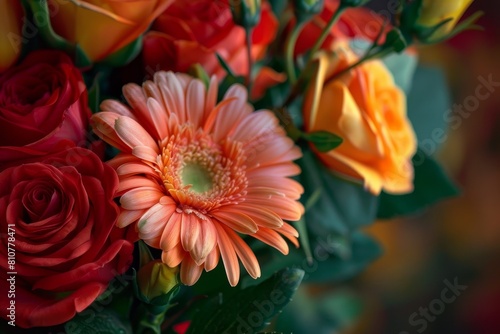Vibrant bouquet of colorful flowers